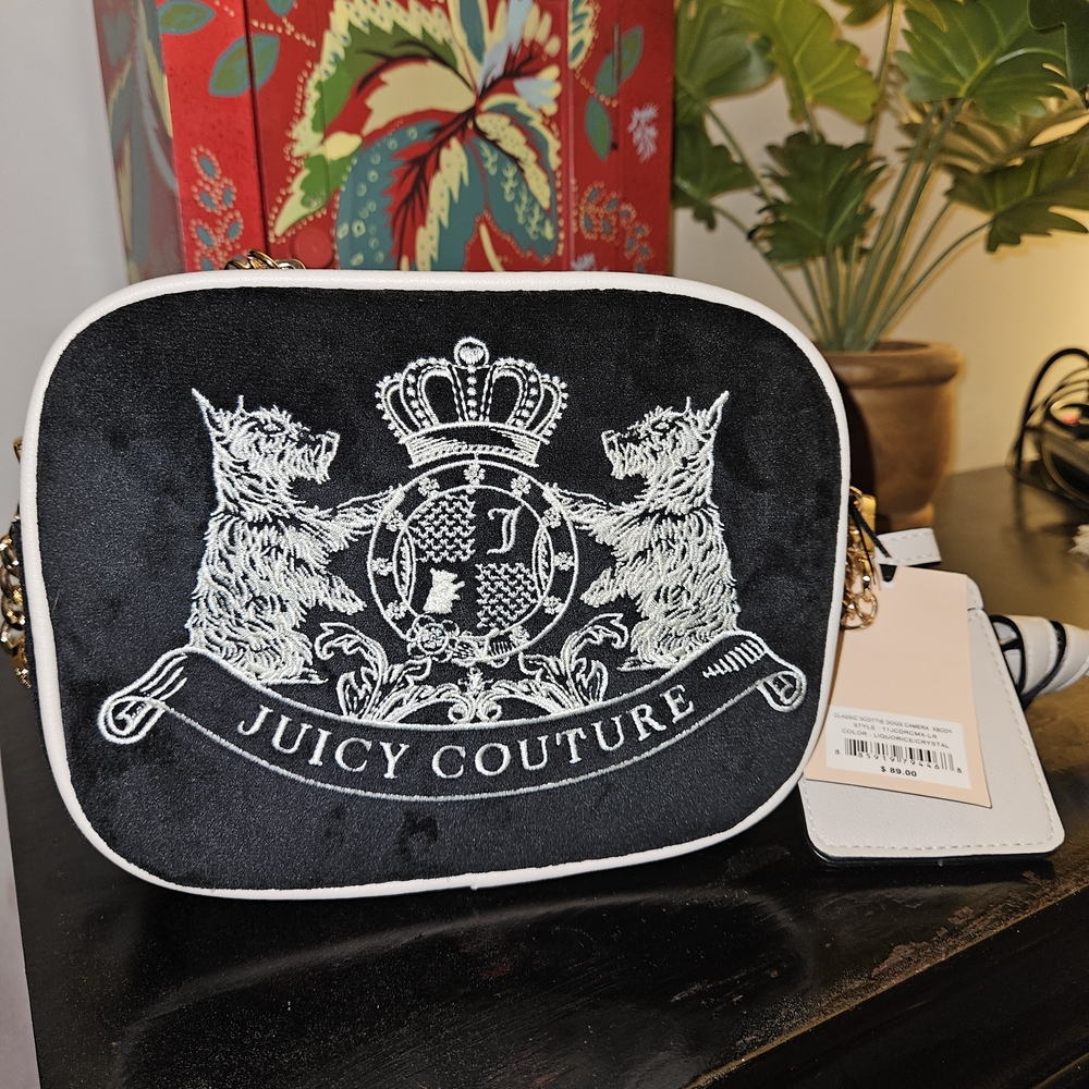NEW STYLE - DOG CREST Juicy Couture Black and White Crossbody Bag